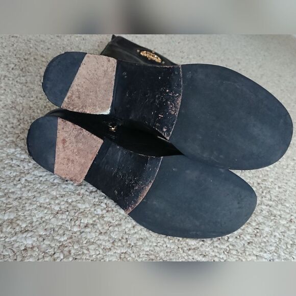 Tory Burch Black Leather Riding Boots with signature Double T motif size 10.5M - Picture 12 of 12